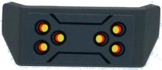 LEGO 98834pb08 - Voertuig, Spoiler met Bar Handle met zwarte lijnen, gele en oranje stippen patroon (Sticker) - Set 70312