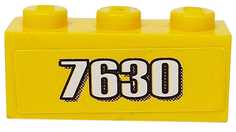LEGO 3622pb028 - Steen 1 x 3 met wit '7630' patroon (sticker) - Set 7630