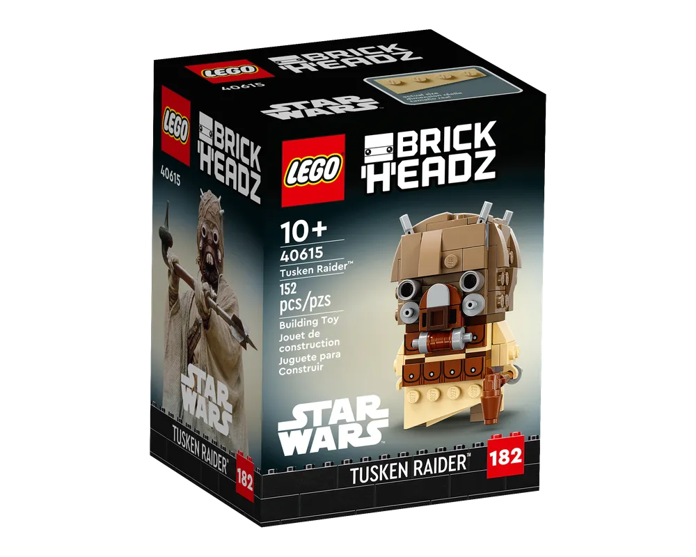 LEGO BrickHeadz 40615 Tusken Raider set box, featuring the built model and the Star Wars character.