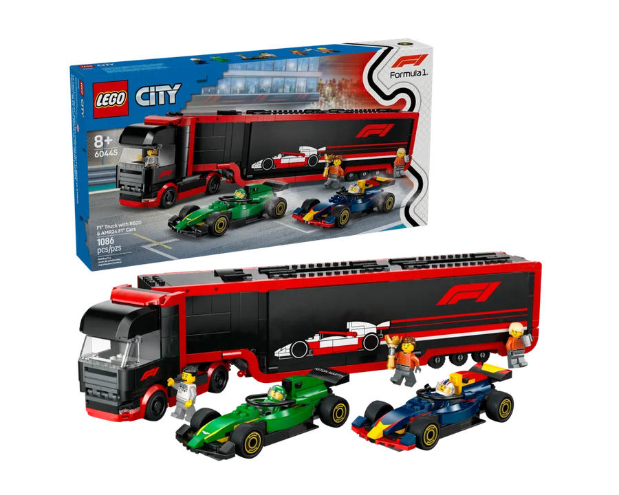 LEGO City 60445 - F1 Truck with RB20 & AMR24 F1 Cars