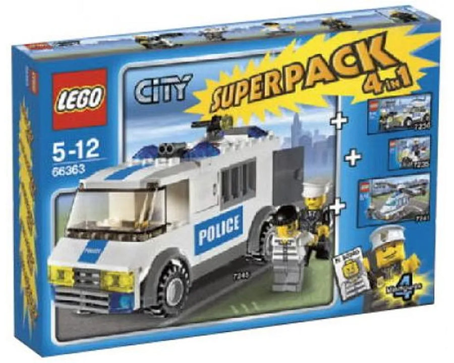 LEGO City 66363 - City Bundle Pack, Super Pack 4 in 1 (Sets 7235, 7236, 7245, and 7741)