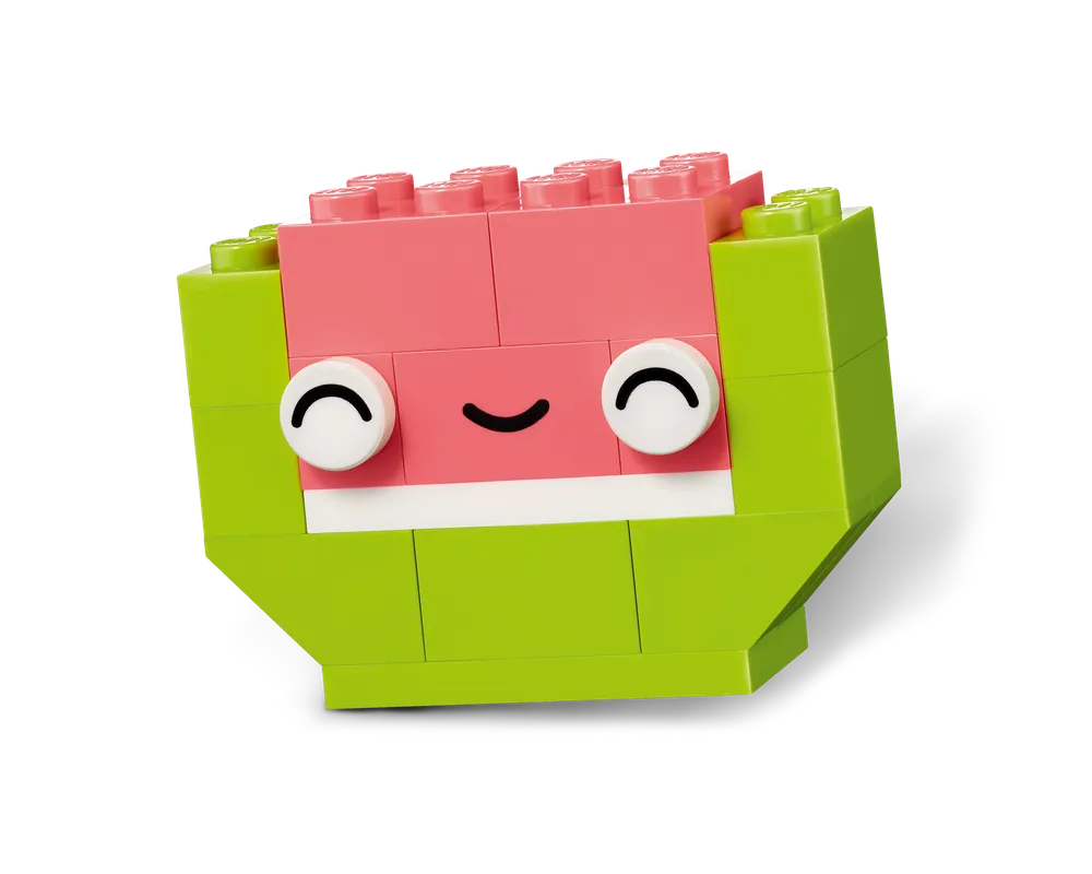 LEGO Classic 11039 Creative Food Friends set showing a cute, smiling watermelon character built from pink and green bricks.