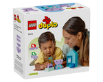LEGO DUPLO 10413 Daily Routines: Bath Time box, featuring a child and adult playing with an elephant figure and purple animal in a tub.