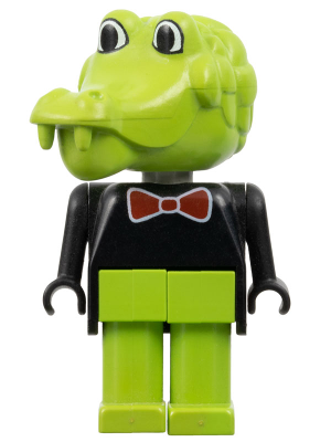 LEGO Minifigure fab4c - Fabuland Crocodile - Clive Crocodile, Red Bow Tie