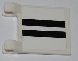 LEGO 2335pb082 - Flag 2 x 2 Square with 2 Black Lines on  Background Pattern (Sticker) - Set 8198