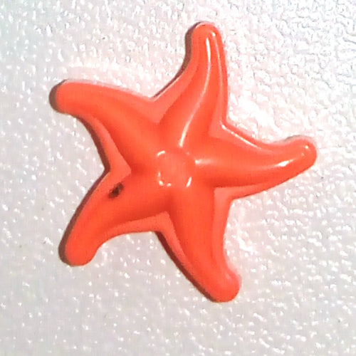 Bright orange LEGO Friends starfish accessory with five rounded arms.