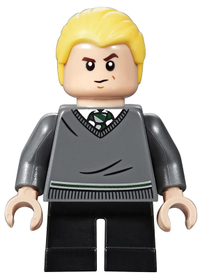 LEGO Minifigure hp148 - Draco Malfoy - Slytherin Sweater, Black Short Legs