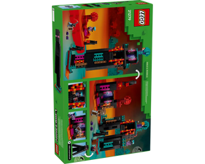 Back and side of LEGO Minecraft 21279 The Enderman Tower box, showing the buildable tower with Endermen and figures.