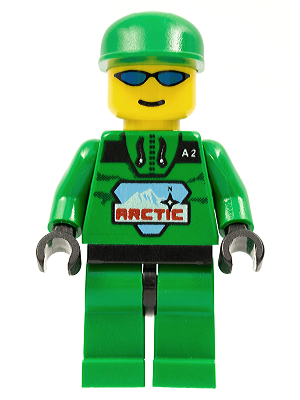 LEGO Minifigure arc007 - Arctic - Green, Green Cap