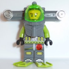 LEGO Minifigure atl010 - Atlantis Diver 1 - Axel - With Horizontal Lights