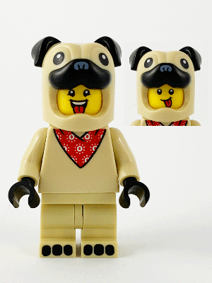 LEGO Minifigure col378 - Pug Costume Guy, Serie 21 (Alleen minifiguur zonder standaard en accessoires)