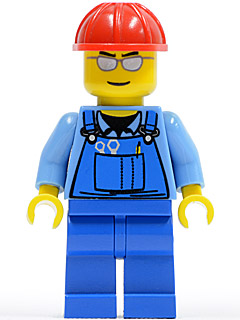 LEGO Minifigure cty0029 - Overall met Gereedschap in Zak Blauw
