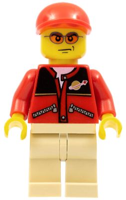 LEGO Minifigure cty0129a - Rode jas met ritszakken en Classic Space-logo