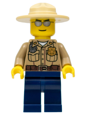 LEGO Minifigure cty0260 - Forest Police - Donkerbruin shirt met zakken, campagnehoed