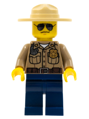 LEGO Minifigure cty0264 - Forest Police - Donkerbruin shirt met zakken, campagnehoed