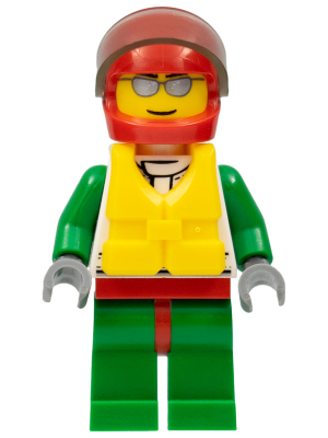 LEGO Minifigure cty0373 - Octan - Jas met rode en groene strepen, reddingsvest met middengesp