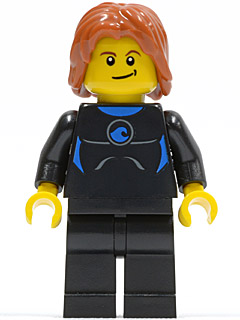 LEGO Minifigure cty0407 - Coast Guard City - Surfer in Wetsuit, Scheve Glimlach
