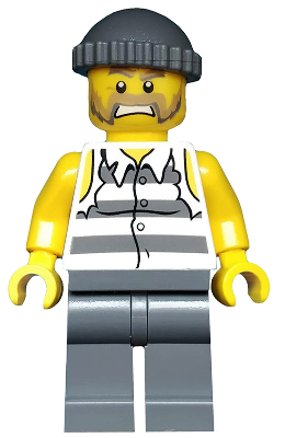 LEGO Minifigure cty0481 - Politie - Gevangenishemd met strepen en gescheurde mouwen