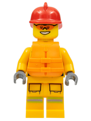 LEGO Minifigure cty0974 - Brandweer - Reflecterende strepen, reddingsvest