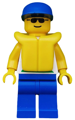 LEGO Minifigure div025 - Divers - Boatie, Fish and Dolphin Shirt, Blue Cap, Life Jacket
