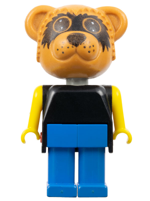 LEGO Minifigure fab12d - Fabuland Bear - Ricky Raccoon, Blue Legs, Black Top, Yellow Arms, Large Eyes Mask