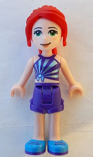 LEGO Minifigure frnd0315 - Friends Mia - Dark Purple Shorts, Striped Top