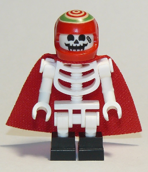 LEGO Minifigure hs044 - Skelet - Rode Cape en Helm, Gebogen Armen