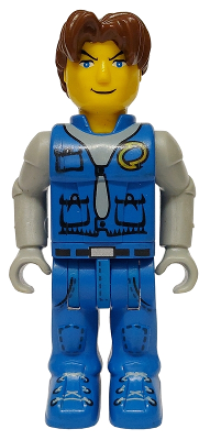 LEGO Minifigure js002 - Jack Stone - Blue Jacket, Blue Pants, Gray Shirt