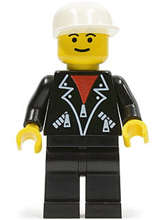 LEGO Minifiguur lea002 - Leren jas met ritsen - Zwarte benen