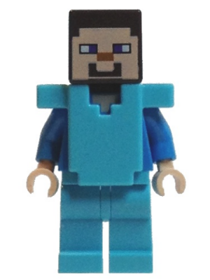 LEGO Minifigure min042 - Steve (Light Nougat) - Medium Azure Benen en Pantser