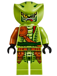 LEGO Minifigure njo0206 - Lasha - Rebooted, Serpentine Snake Scout, Lime with Dark Orange Armor Coverings