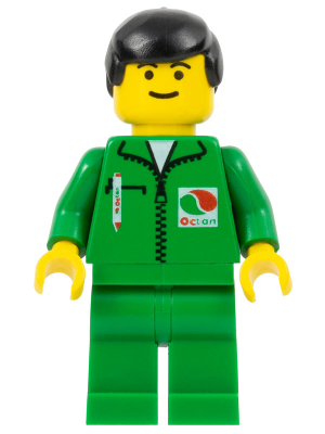 LEGO Minifigure oct014 - Octan - Green Jacket with Pen, Green Legs, Black Male Hair