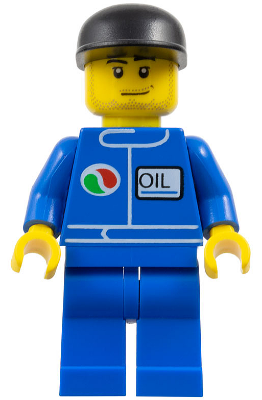 LEGO Minifigure oct060 - Octan - Blauwe Olie, Grijns en Stoppelbaard