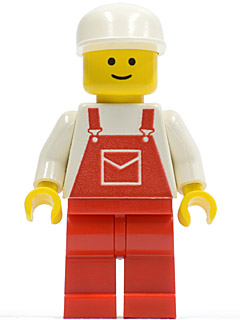 LEGO Minifigure ovr006 - Overall rood met zak