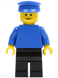 LEGO Minifigure pln086 - Plain Blue Torso with Blue Arms, Black Legs, Blue Hat