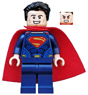 LEGO Minifigure sh0219 - Superman - Dark Blue Suit, Spongy Cape, Plain Legs