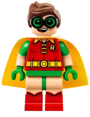 LEGO Minifigure sh0315 - Robin - Green Glasses, Smile / Scared Pattern