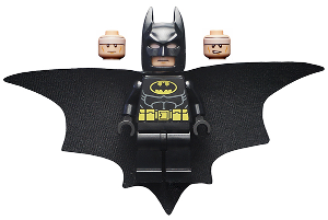 LEGO Minifigure sh0648 - Batman - Black Suit with Yellow Belt and Crest (Type 2 Cowl, Outstretched Cape)