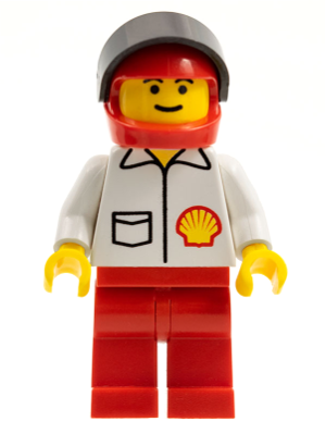 LEGO Minifigure shell007 - Jack, rode benen, rode helm, zwart vizier