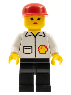 LEGO Minifigure shell009 - Shell - Jacket, Black Legs, Red Cap, Female