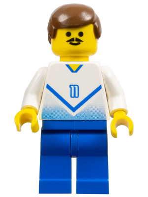 LEGO Minifigure soc085 - Soccer Player White & Blue Team with shirt #11