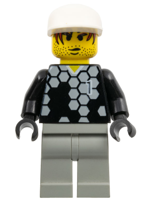 LEGO Minifigure soc098 - Soccer Player White Team Goalie with #1
