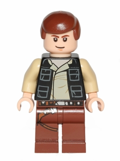 LEGO Minifigure sw0451 - Han Solo, Reddish Brown Legs with Holster Pattern, Vest with Pockets