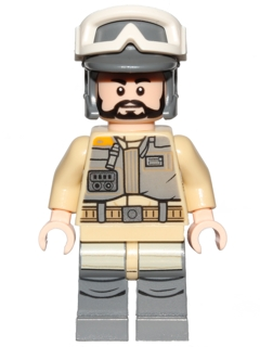 LEGO Minifigure sw0803 - Rebel Trooper - White Goggles, Dark Bluish Gray Helmet, Black Beard (Private Kappehl)