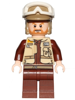 LEGO Minifigure sw0804 - Rebel Trooper - White Goggles, Dark Tan Helmet, Medium Nougat Beard (Corporal Rostok)