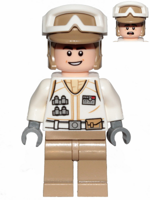 LEGO Minifigure sw1016 - Hoth Rebel Trooper White Uniform, Dark Tan Legs (Open Mouth Smile)