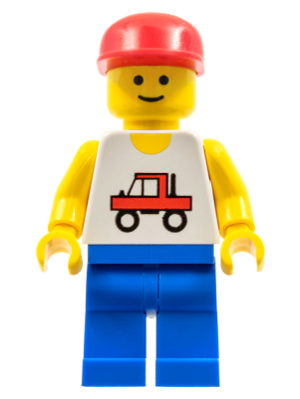 LEGO Minifigure trc003 - Trucker - Blue Legs, Red Cap