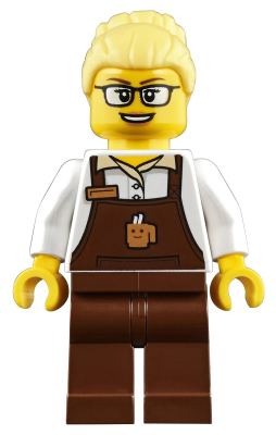 LEGO Minifigure trn249 - Barista - Vrouw, Bril