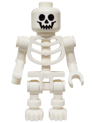 LEGO Minifigure twn526 - Skeleton - Standard Skull, Bent Arms, Vertical Grip Left, Horizontal Grip Right