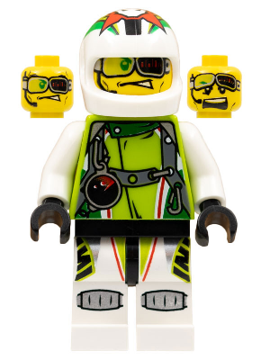 LEGO Minifigure wr008 - Team X-treme Daredevil 2 (DEX-treme) - Standard Helmet